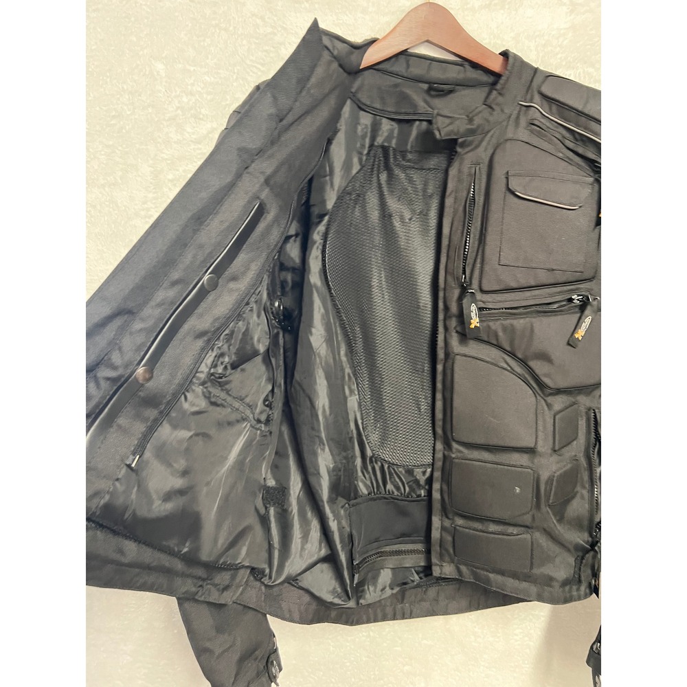 Xelement Armored Motorcycle Racing Jacket Black Grey Padded Riding Gear Mens - Picture 11 of 15